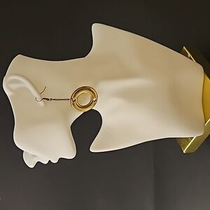 Dangling Gold Tone Circle Earrings